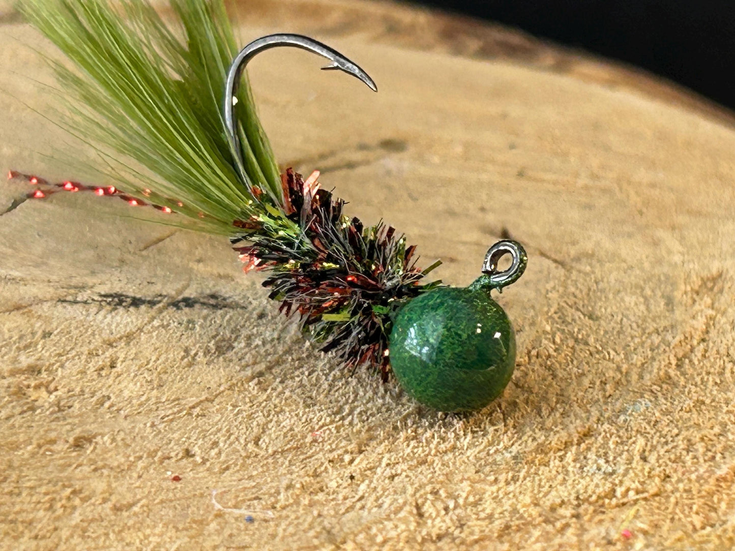 Hackle feather crappie jigs