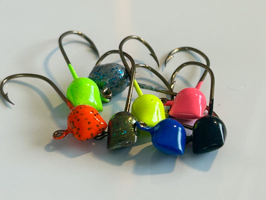 Painted hatchet jigs heads no keeper