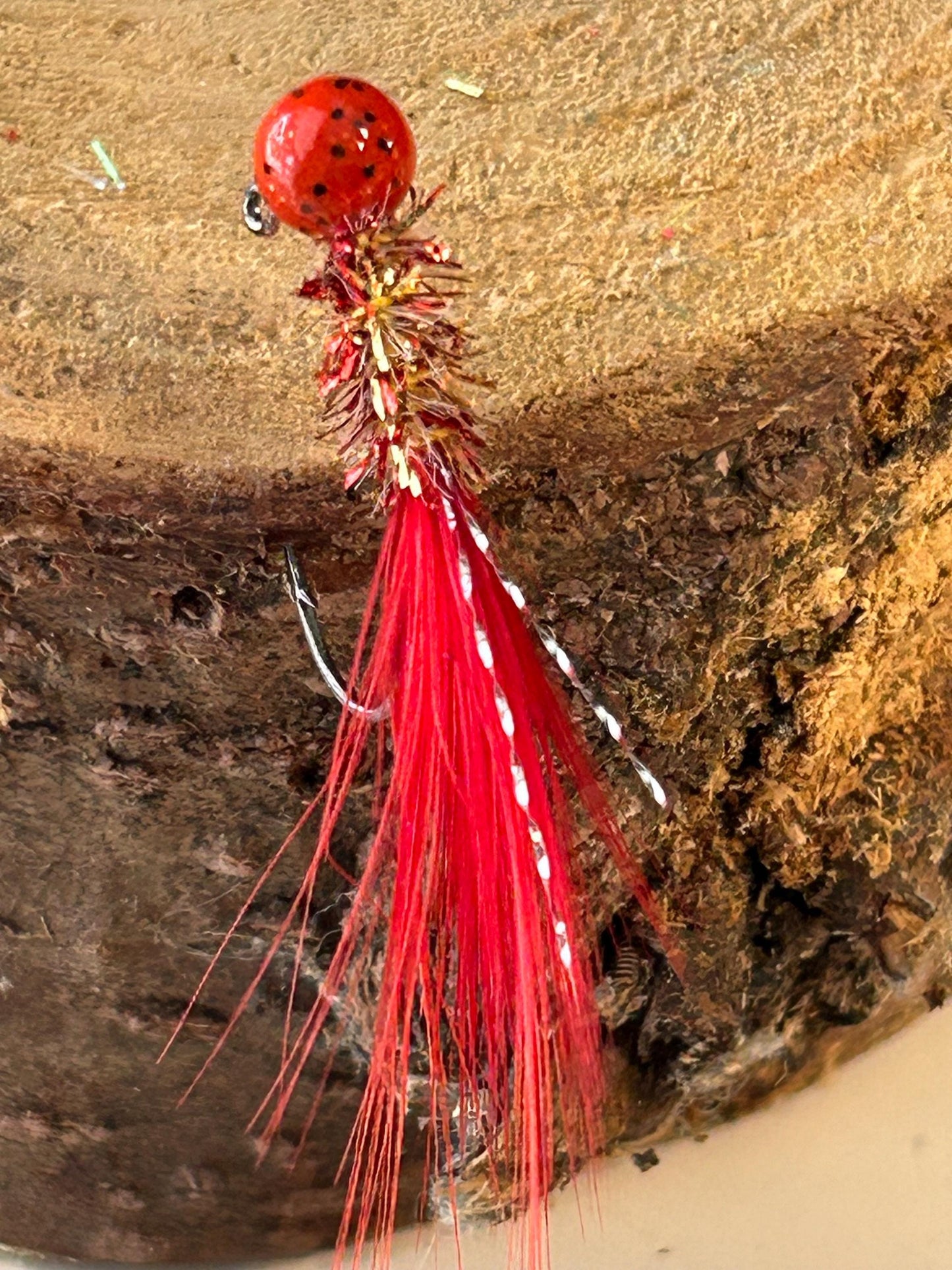 Hackle feather crappie jigs