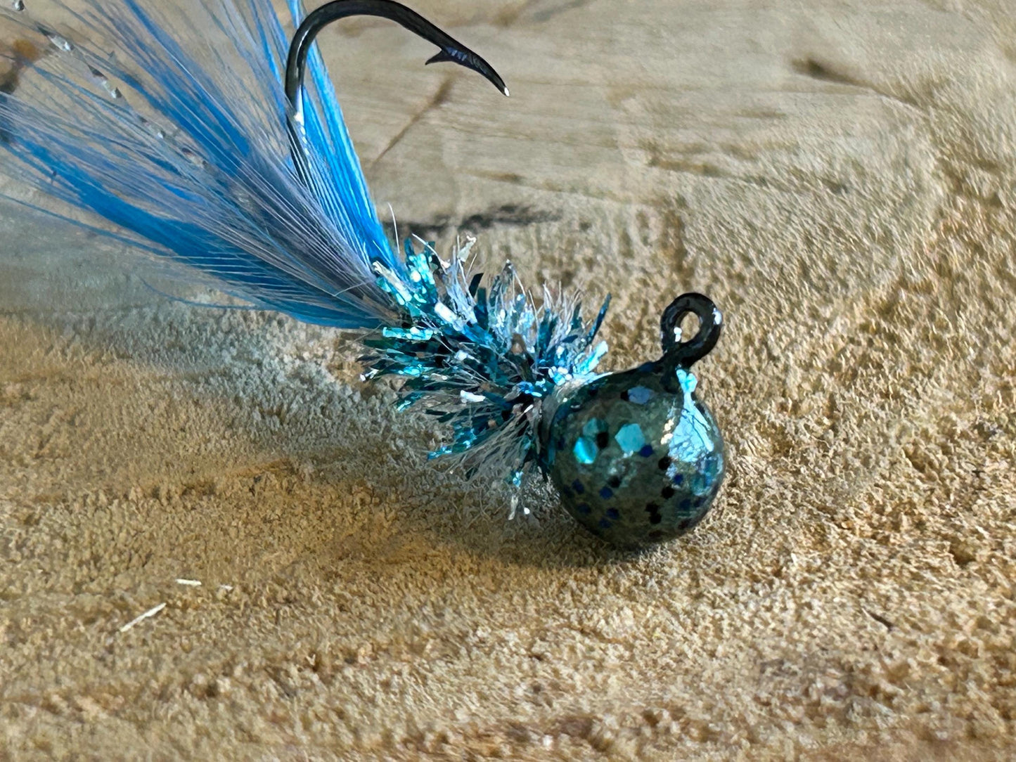 Hackle feather crappie jigs