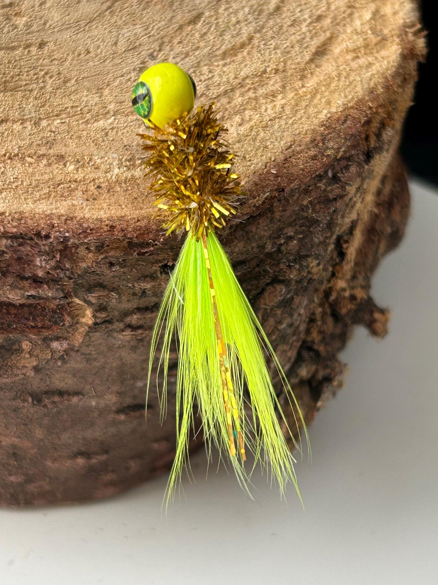 Hackle feather crappie jigs
