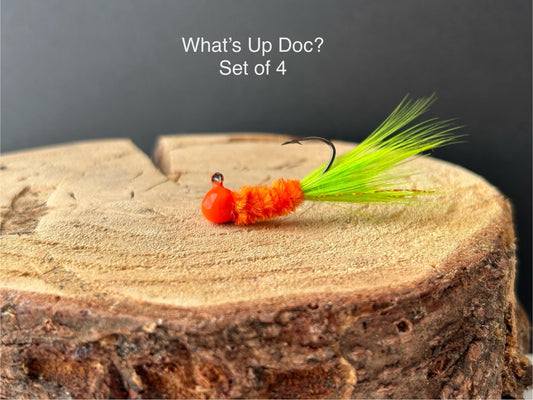 Hackle feather crappie jigs