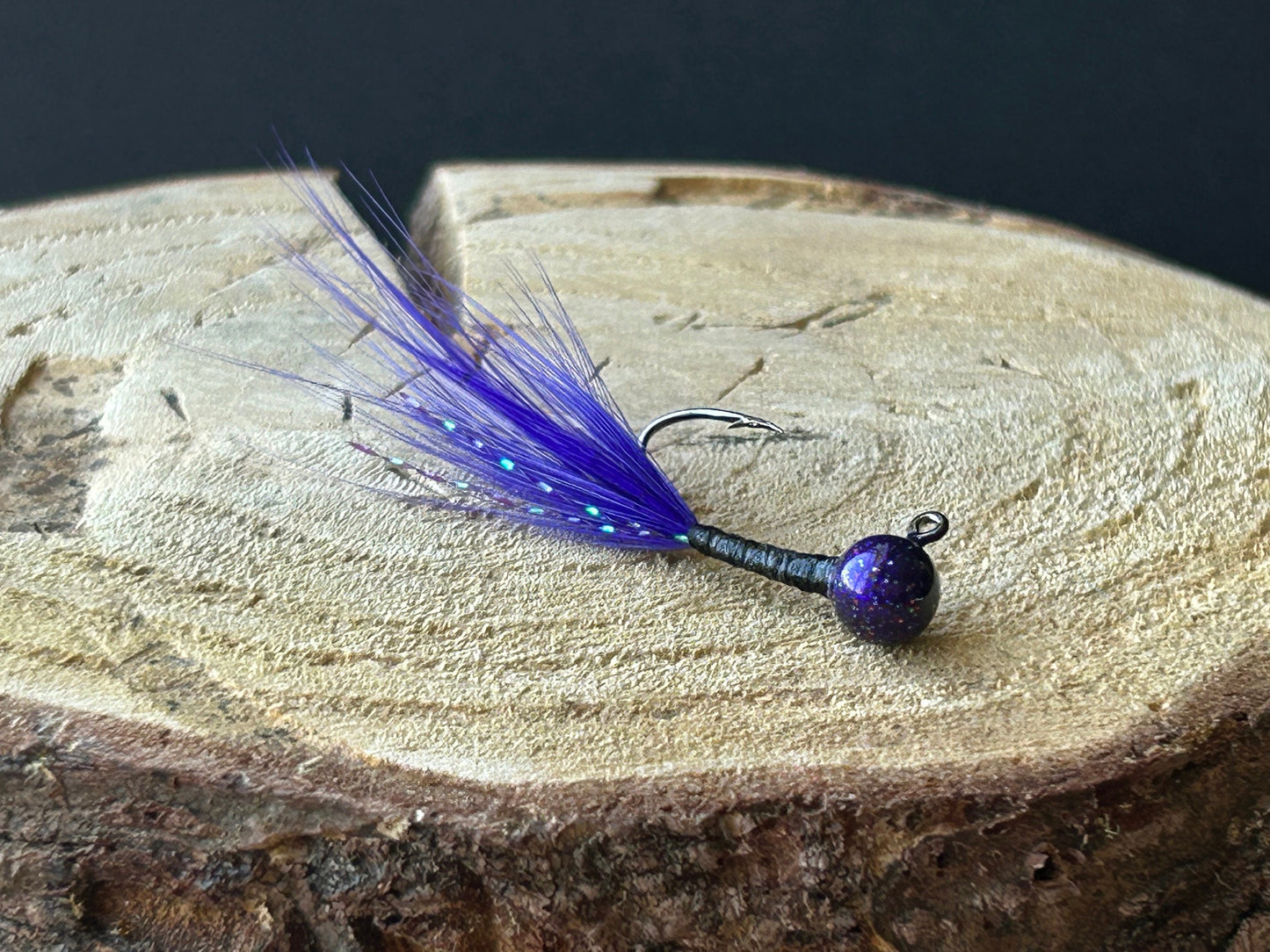 Hackle feather crappie jigs