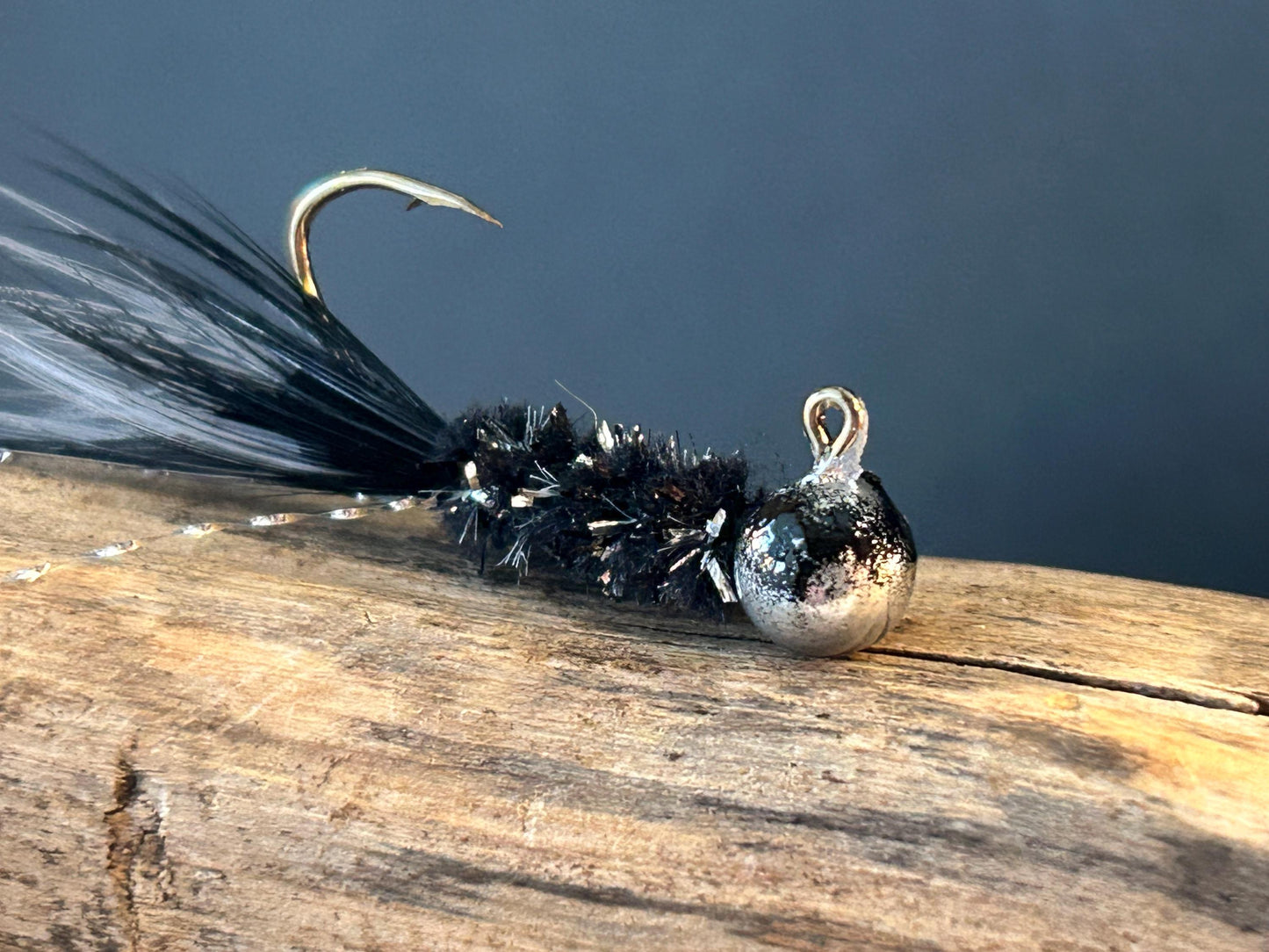 Hackle feather crappie jigs