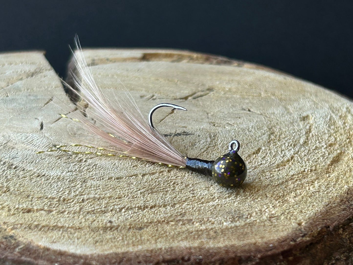 Hackle feather crappie jigs