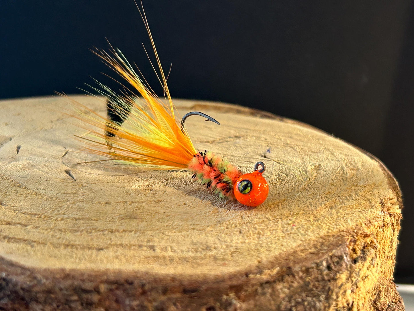 Hackle feather crappie jigs