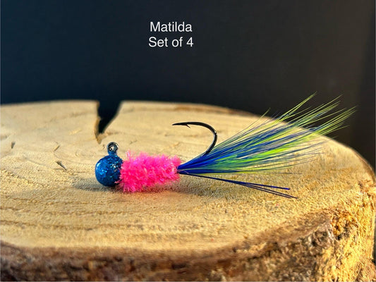 Hackle feather crappie jigs