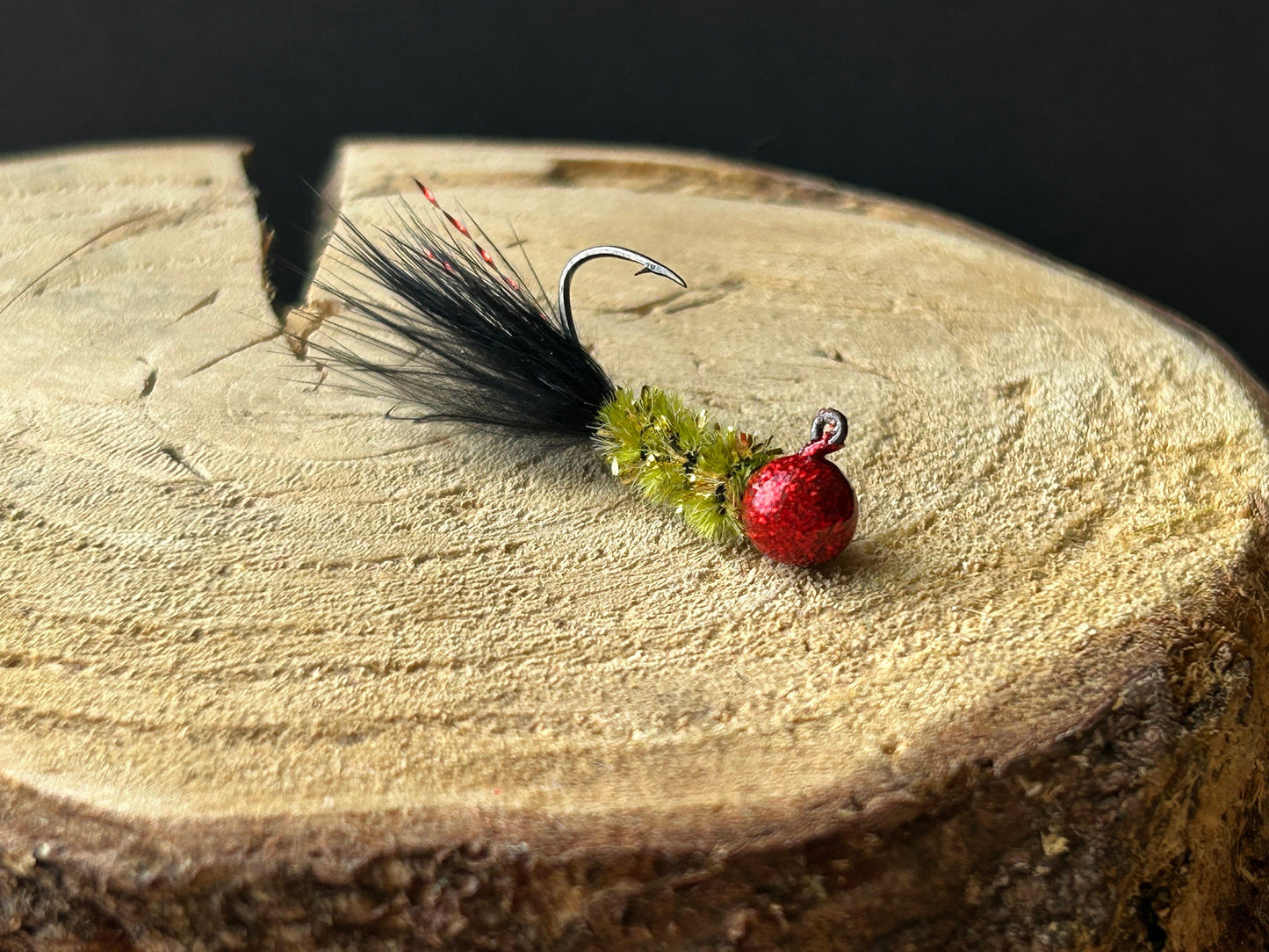 Hackle feather crappie jigs