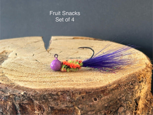 Hackle feather crappie jigs