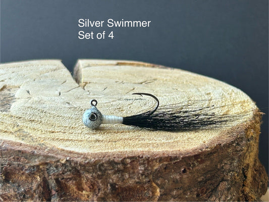 Hackle feather crappie jigs