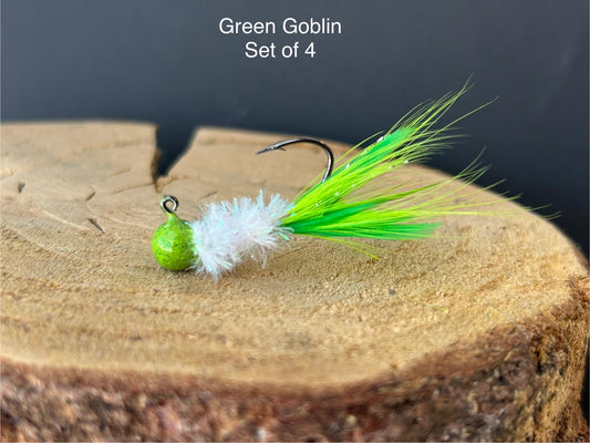 Hackle feather crappie jigs