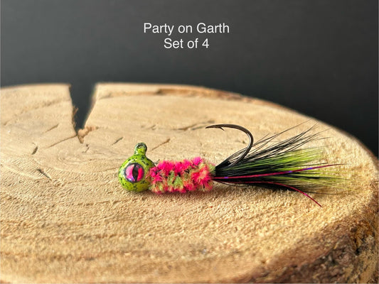 Hackle feather crappie jigs