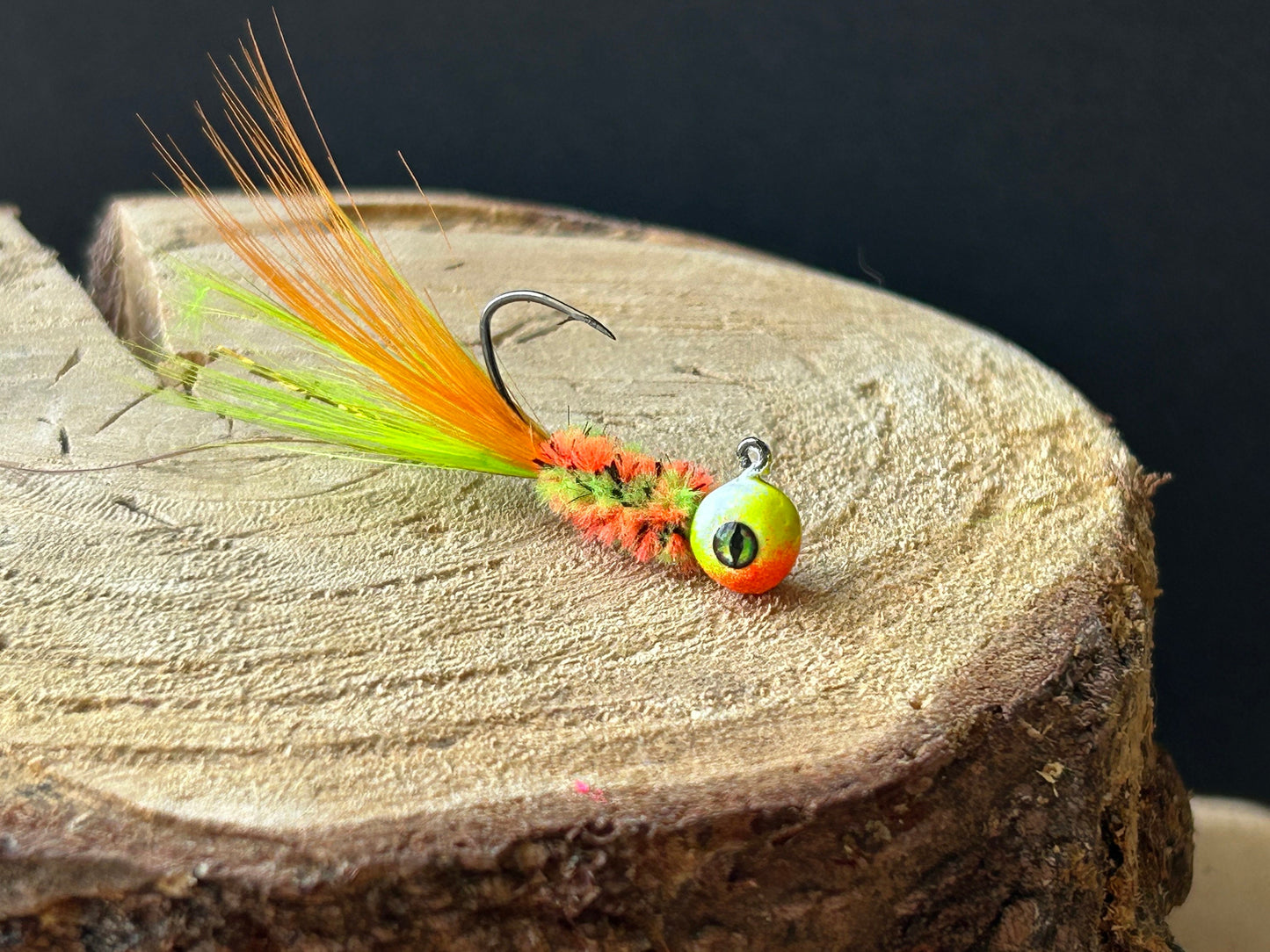 Hackle feather crappie jigs