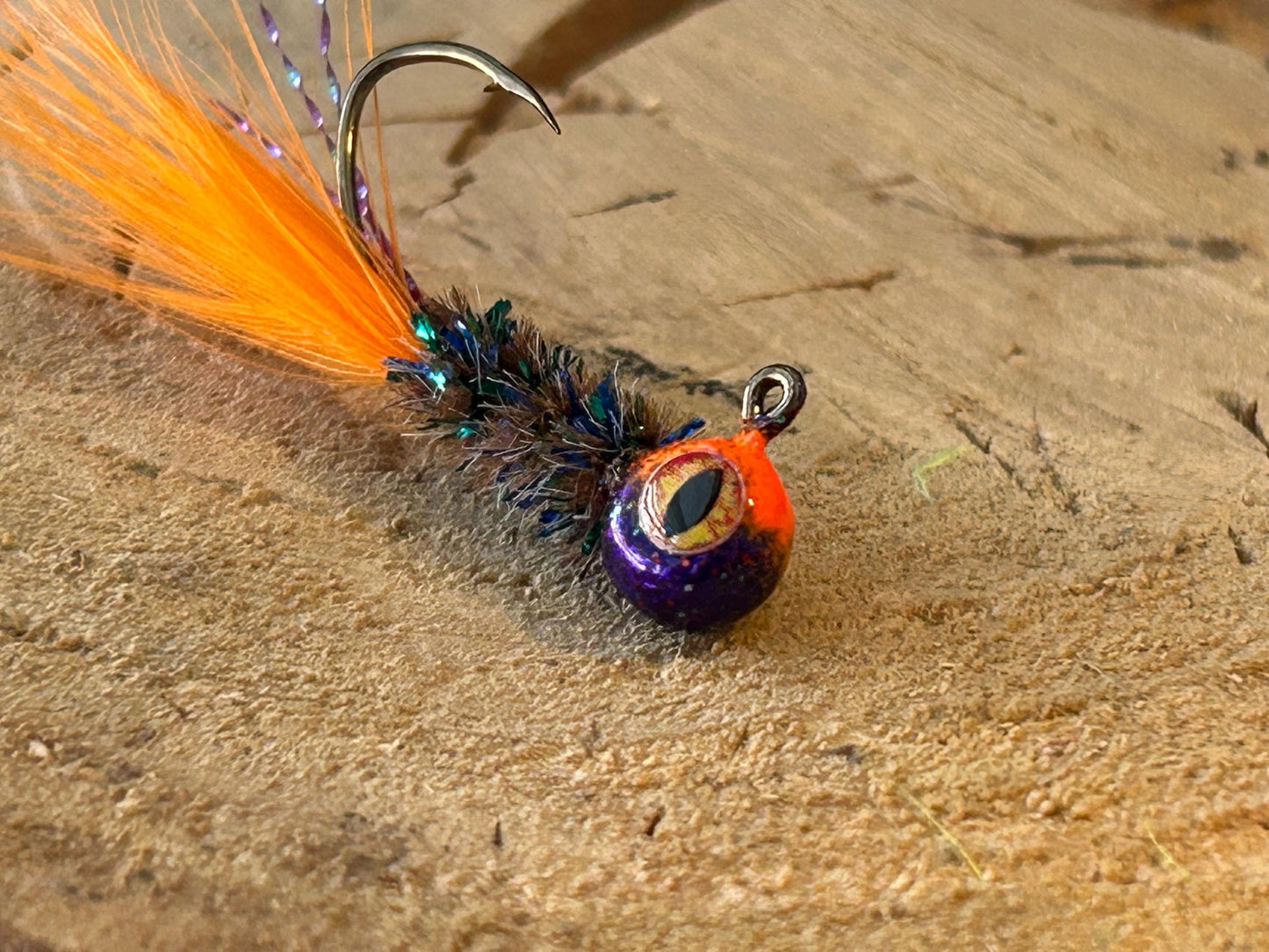 Hackle feather crappie jigs