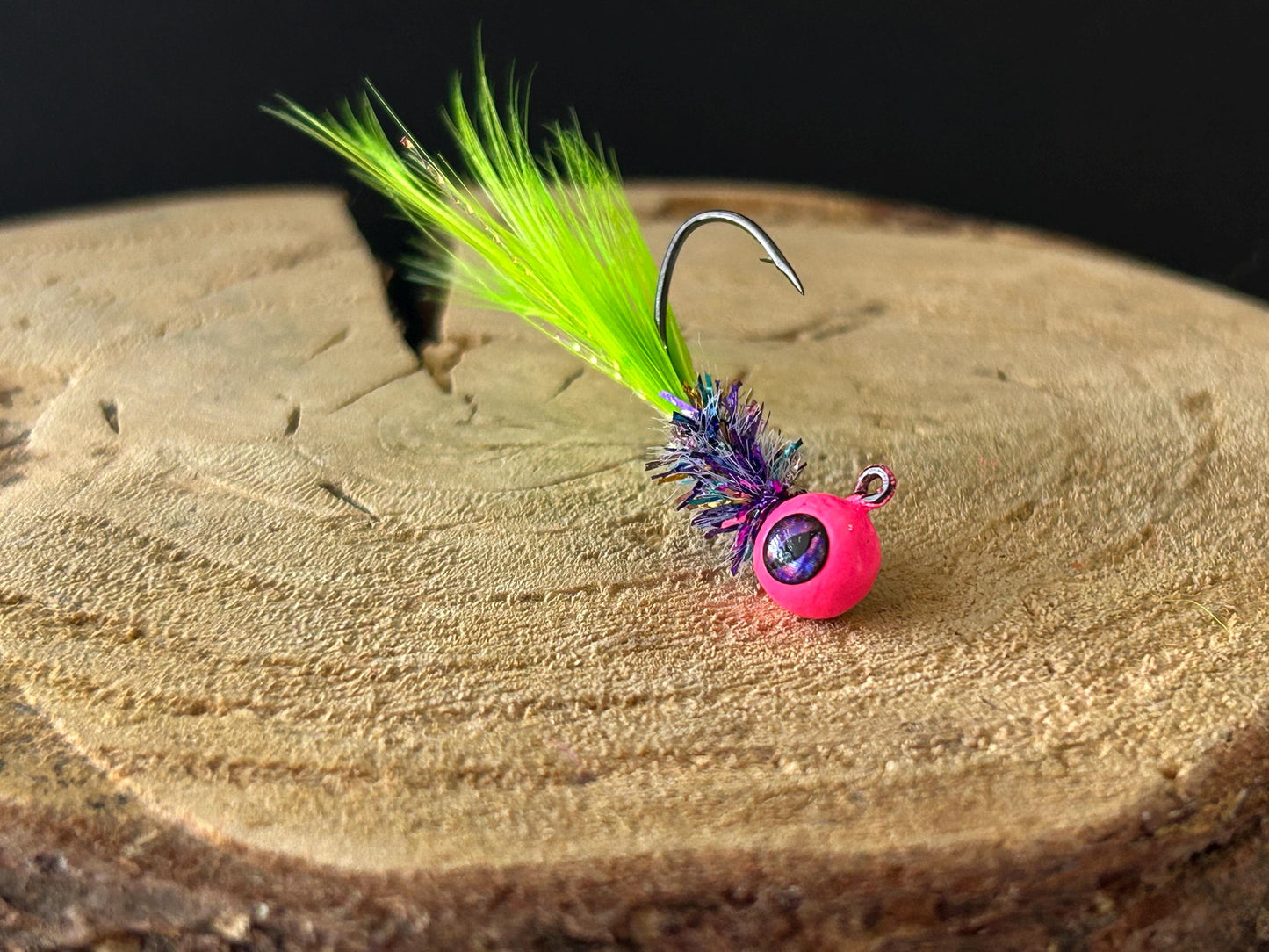 Hackle feather crappie jigs