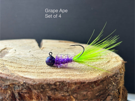 Hackle feather crappie jigs