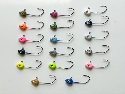 Hand painted minnow jig heads sickle hook