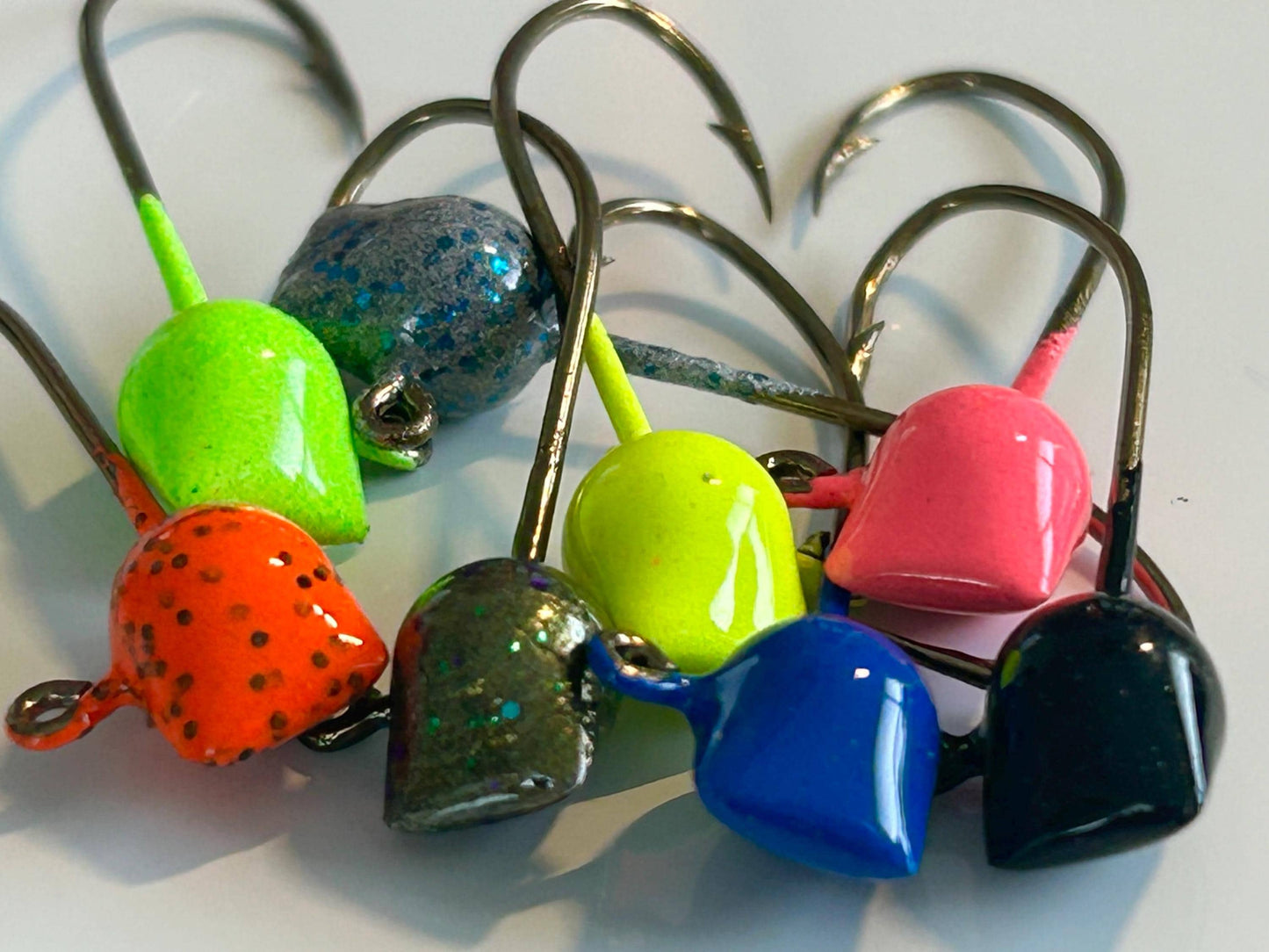 Painted hatchet jigs heads no keeper