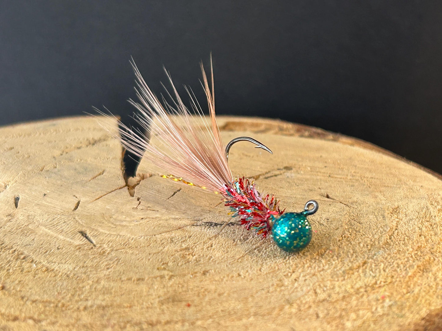 Hackle feather crappie jigs