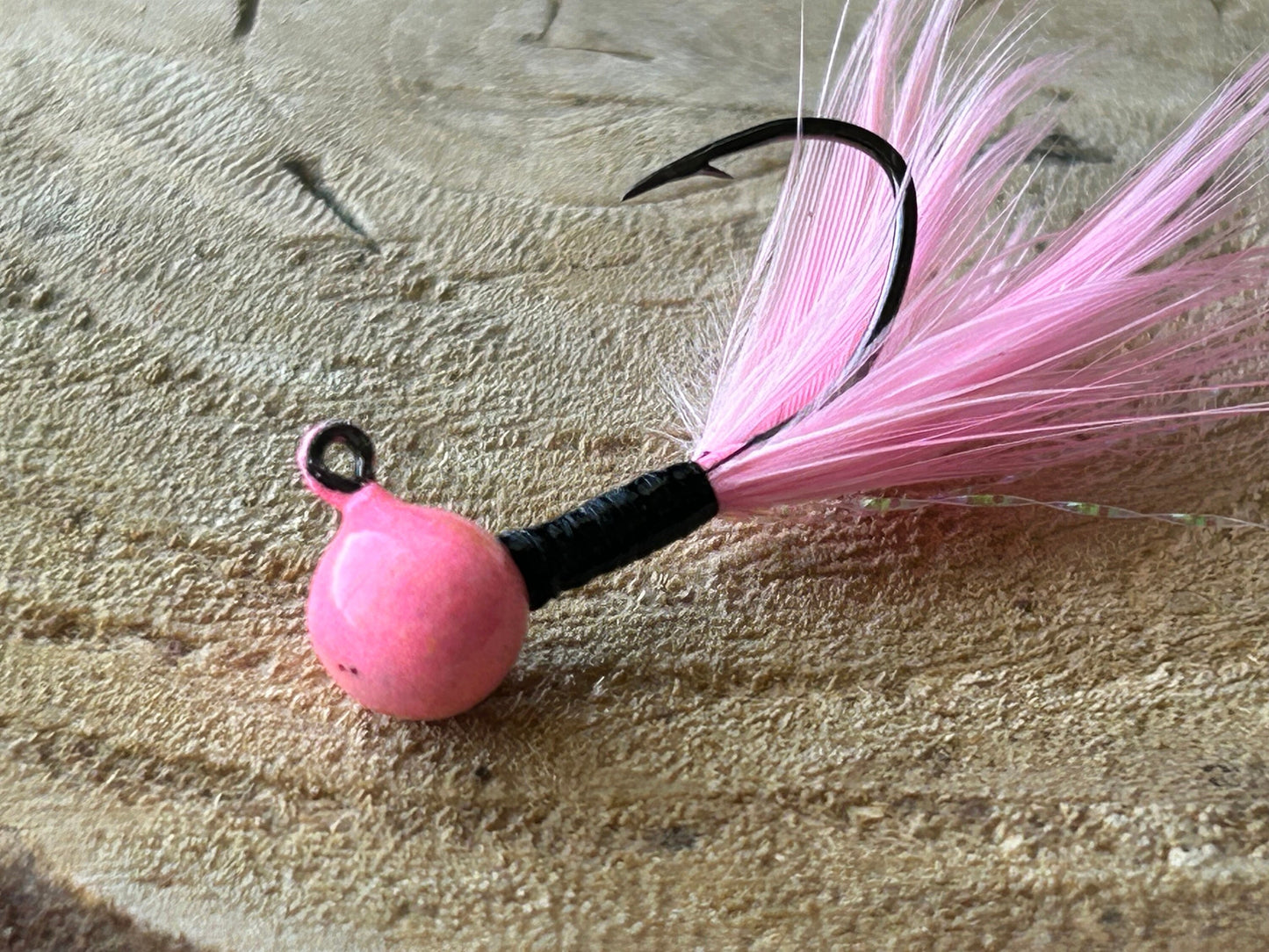 Hackle feather crappie jigs