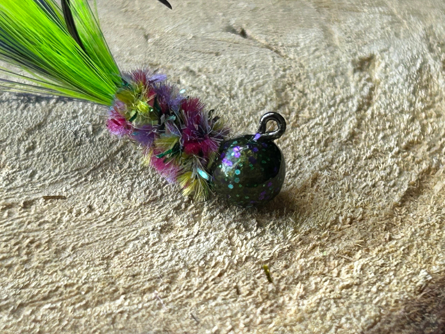 Hackle feather crappie jigs