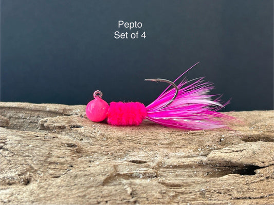 Hackle feather crappie jigs