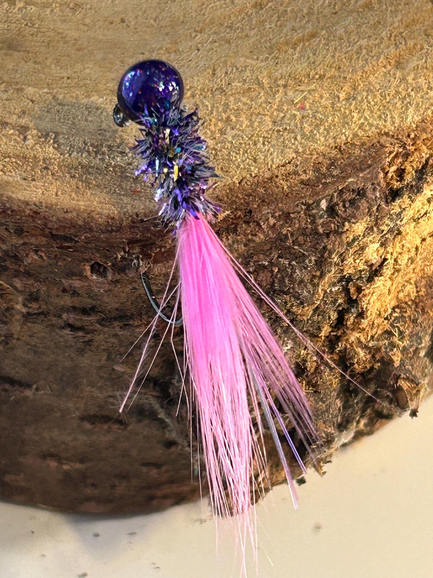 Hackle feather crappie jigs