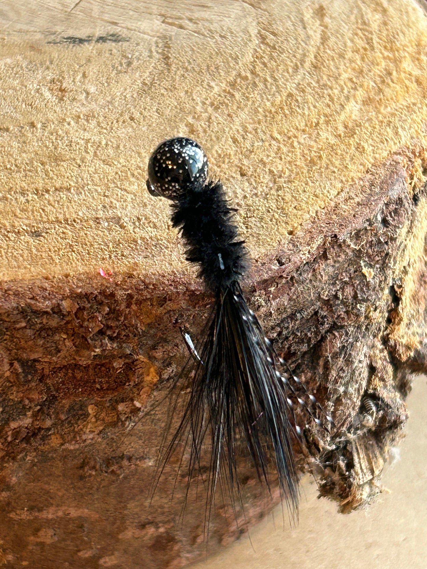 Hackle feather crappie jigs