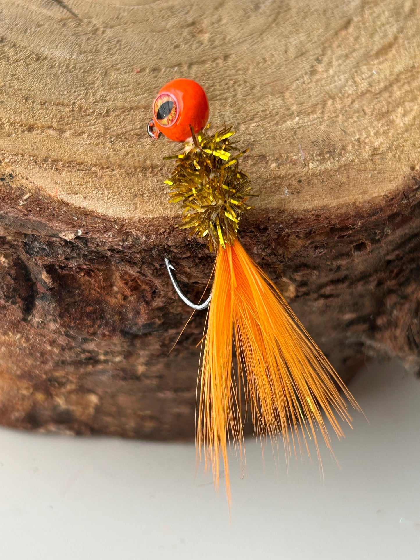 Hackle feather crappie jigs