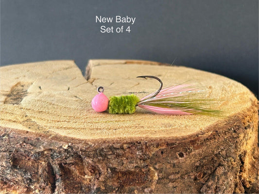 Hackle feather crappie jigs