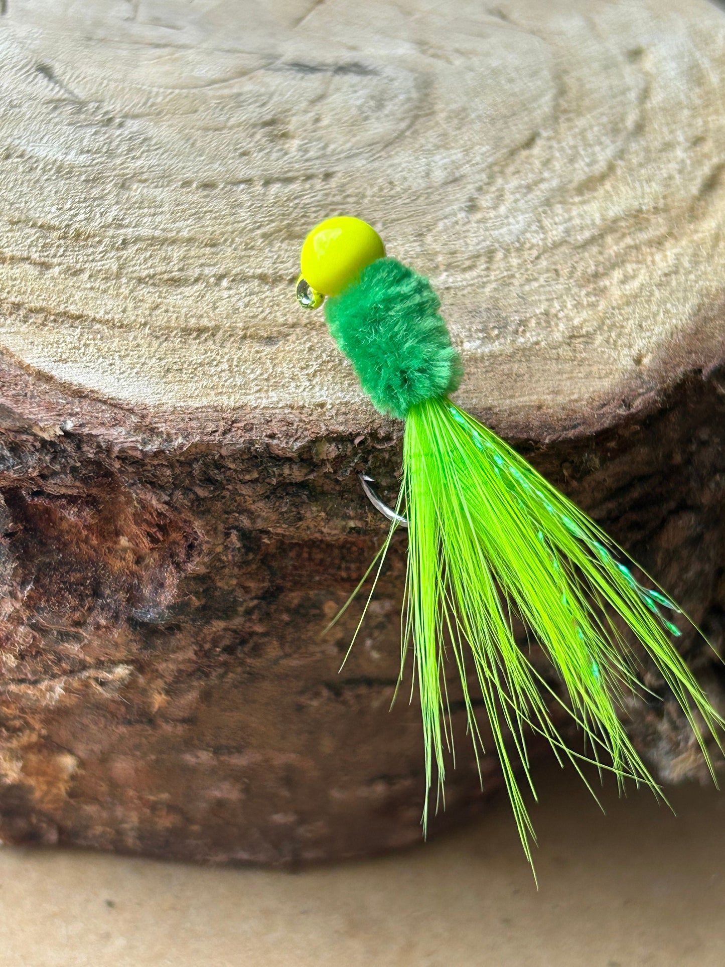 Hackle feather crappie jigs