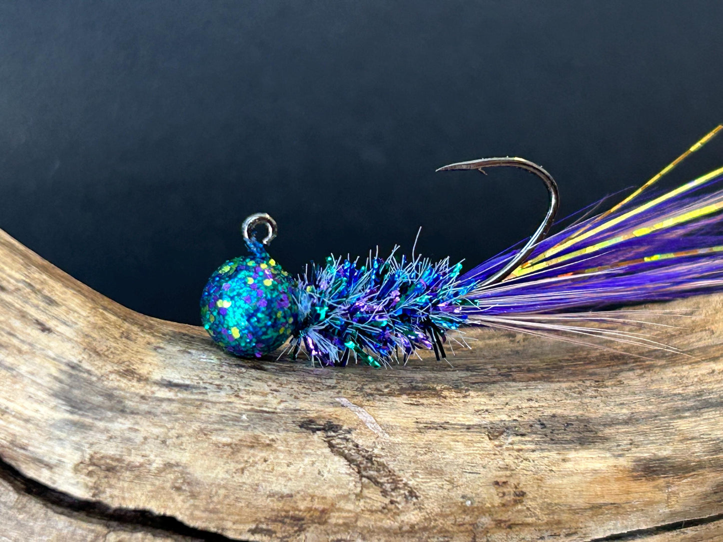 Hackle feather crappie jigs