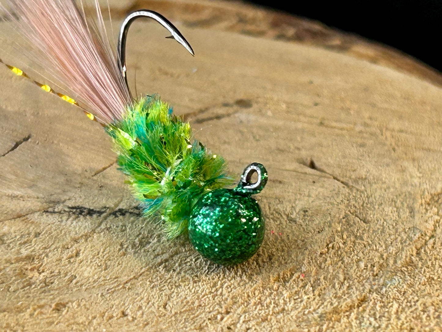 Hackle feather crappie jigs